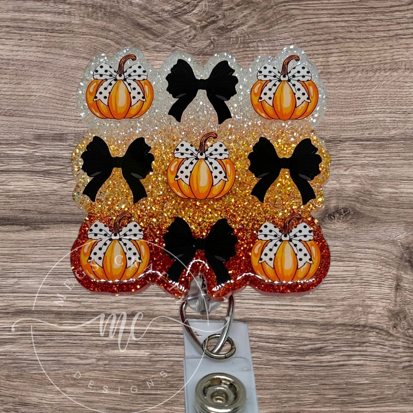 Pumpkins & Bows Badge Topper