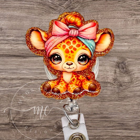 Cute Baby Giraffe Badge topper