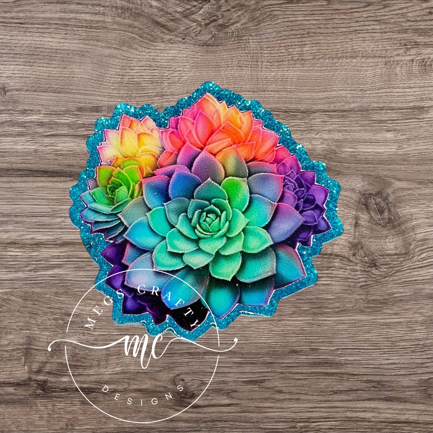 Rainbow Succulent - Badge topper