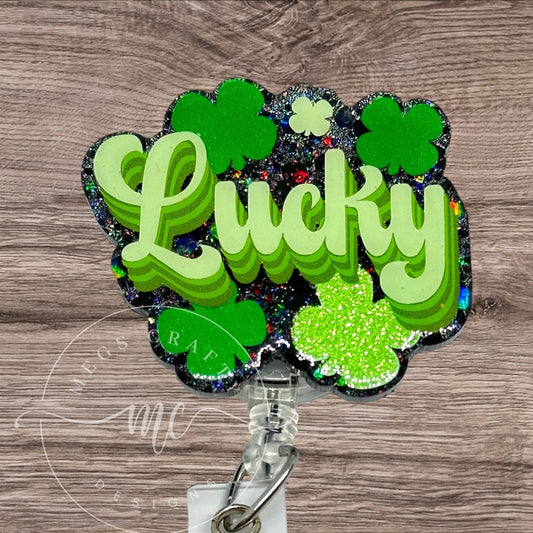 Lucky with Clovers - Badge topper