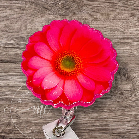 Pink Flower Badge topper