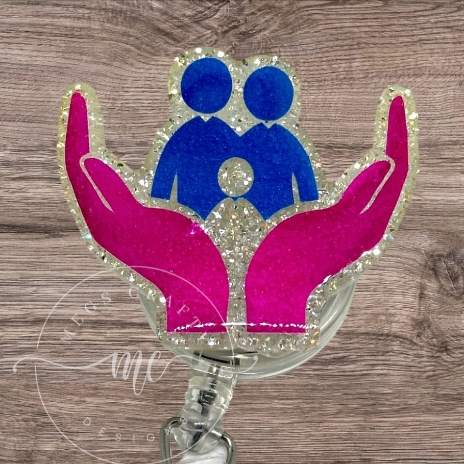 Social Worker Hands - Badge topper