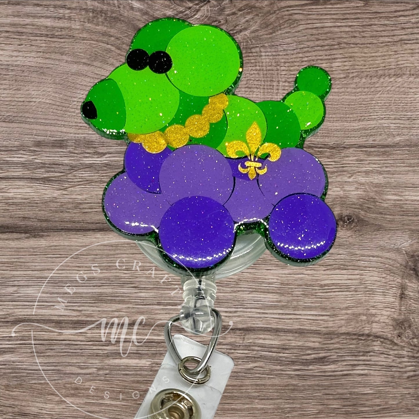 Mardi Gras Balloon Dog - Badge topper