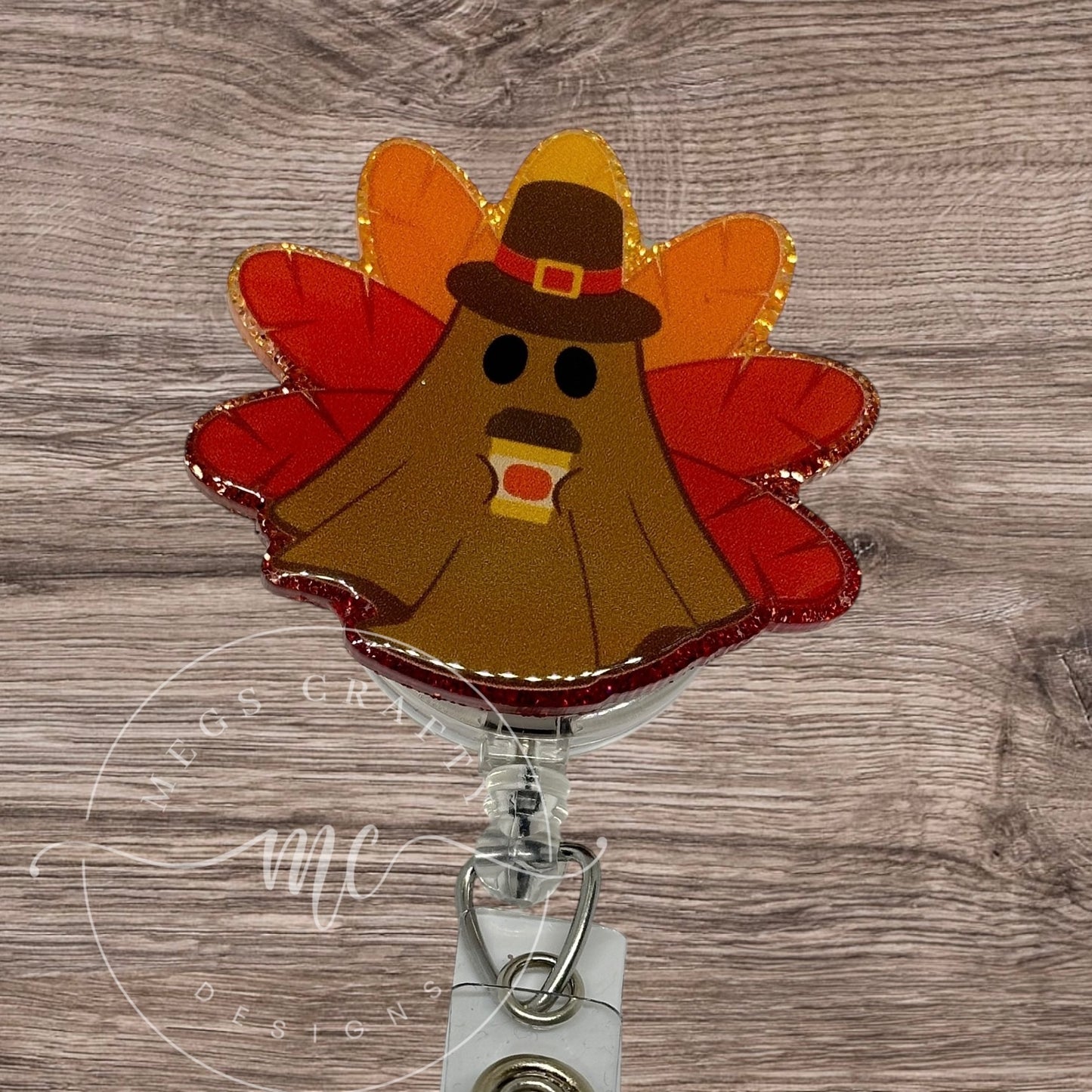 Thanksgiving Ghost Turkey - Badge topper