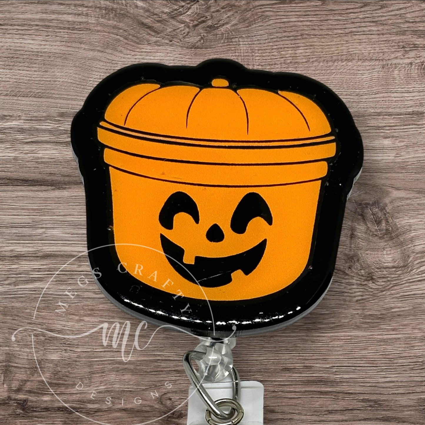 Happy Pumpkin Candy Bucket Badge topper