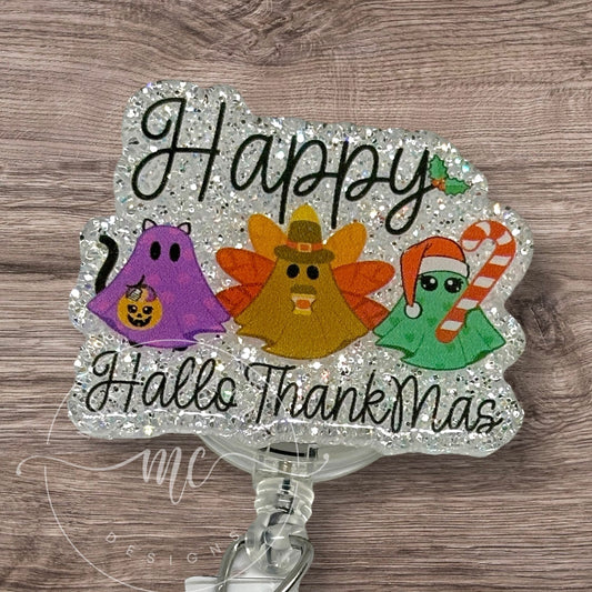 Happy HalloThanksMas Badge topper